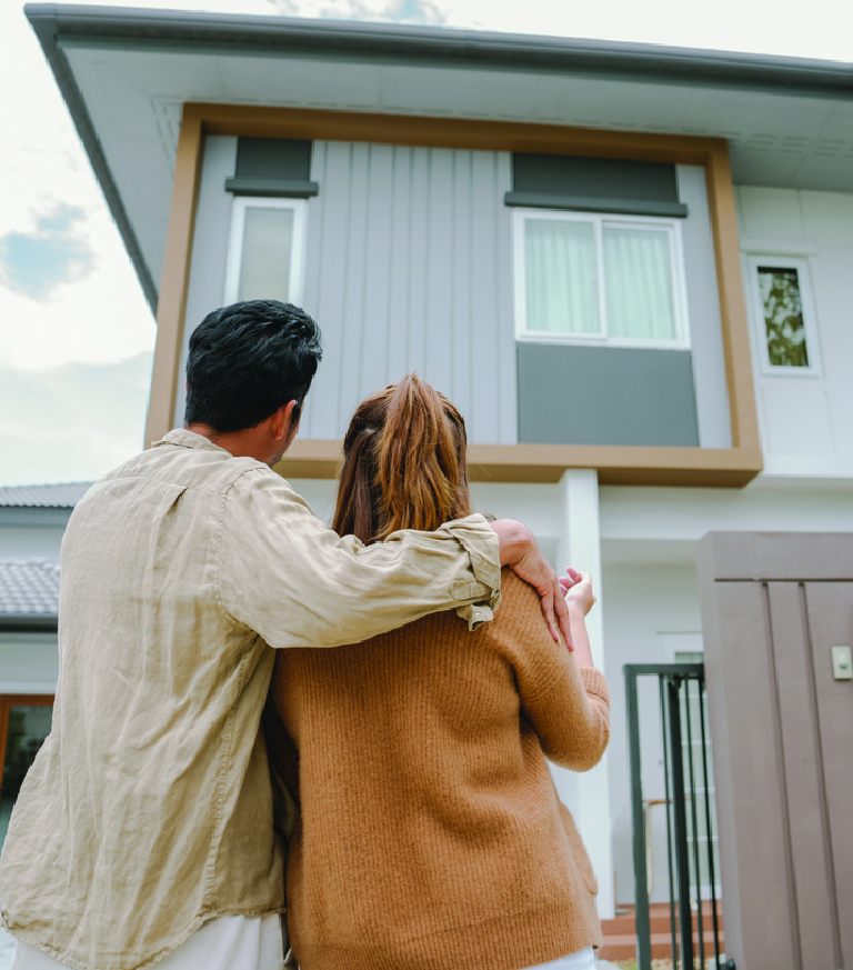 A couple looking at a home